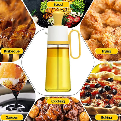 550ml glass oil dispenser with stainless steel nozzle and separate silicone brush for cooking