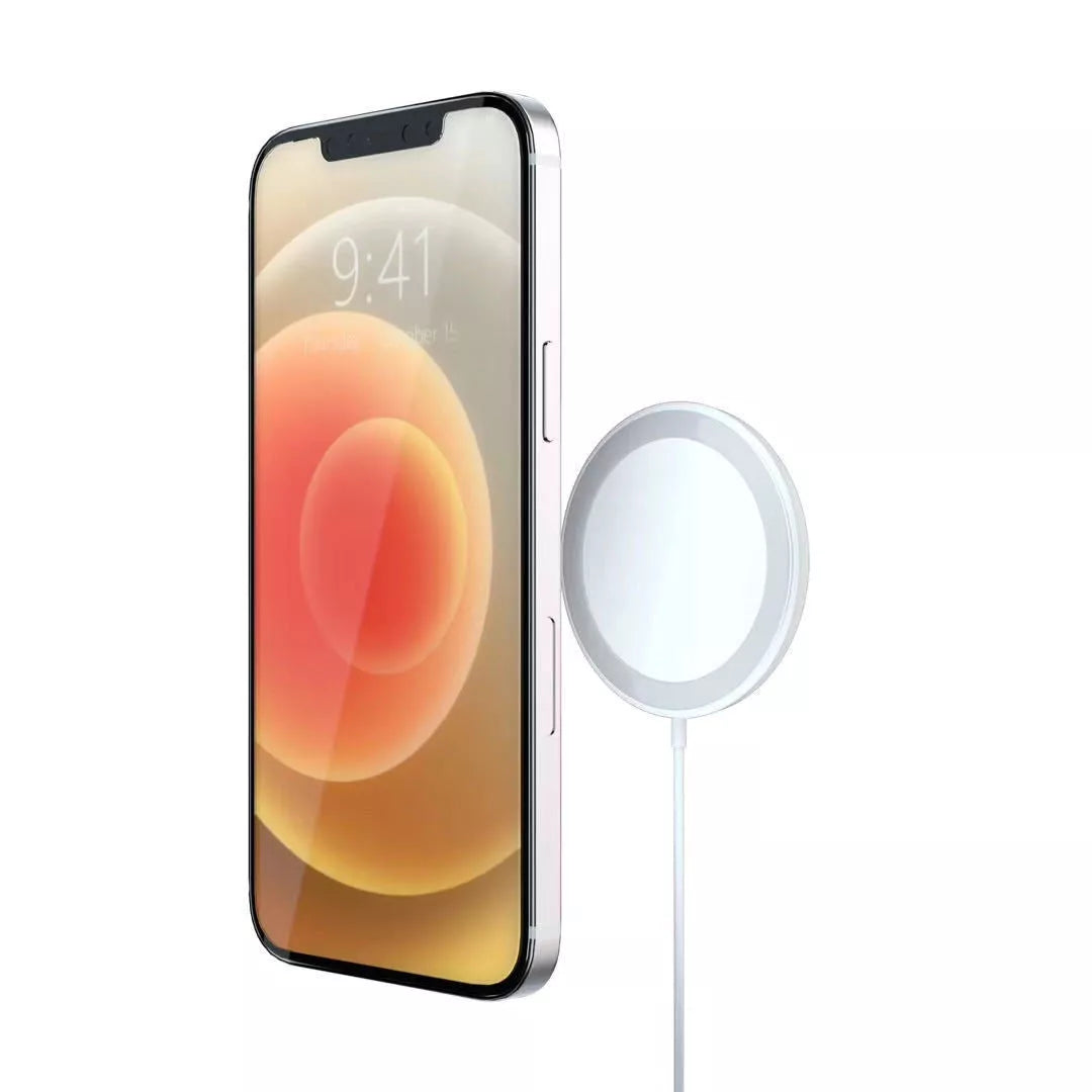Magnet Safe Fast 15W Wireless Charger for iPhone 12 Pro Max in Silver