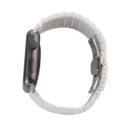 Ceramic chain strap for Apple Watch in black or white colour options