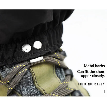 Black unisex gaiters in 210D Oxford fabric for skiing and hiking, one pair with or without LOGO