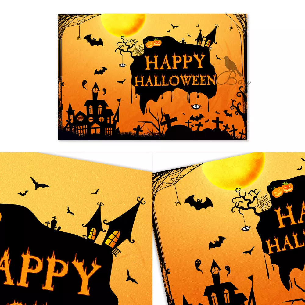 Handmade Bat Haunted House Theme Fabric Background Wall for theme parties