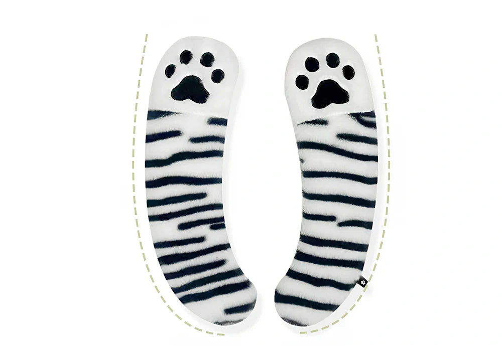 Cartoon stripe toilet seat cushion with plush material and waterproof adhesive backing