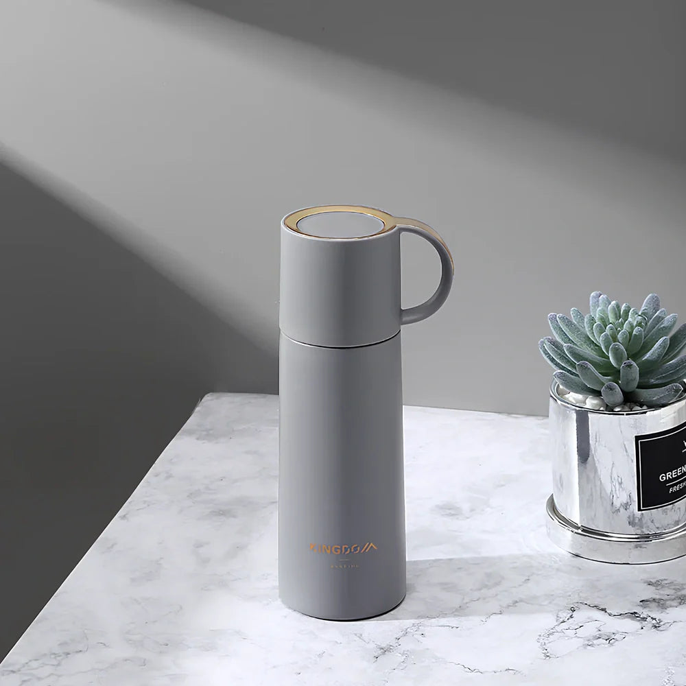 350ml stainless steel insulated water bottle with vacuum technology and leakproof seal in blue colour option