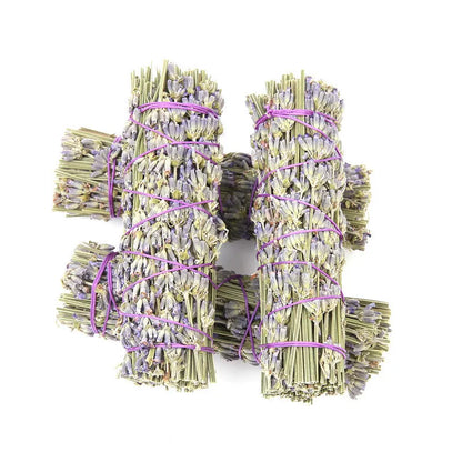 A single 4-inch long natural dried flower aromatherapy stick with lavender fragrance on a plain background.