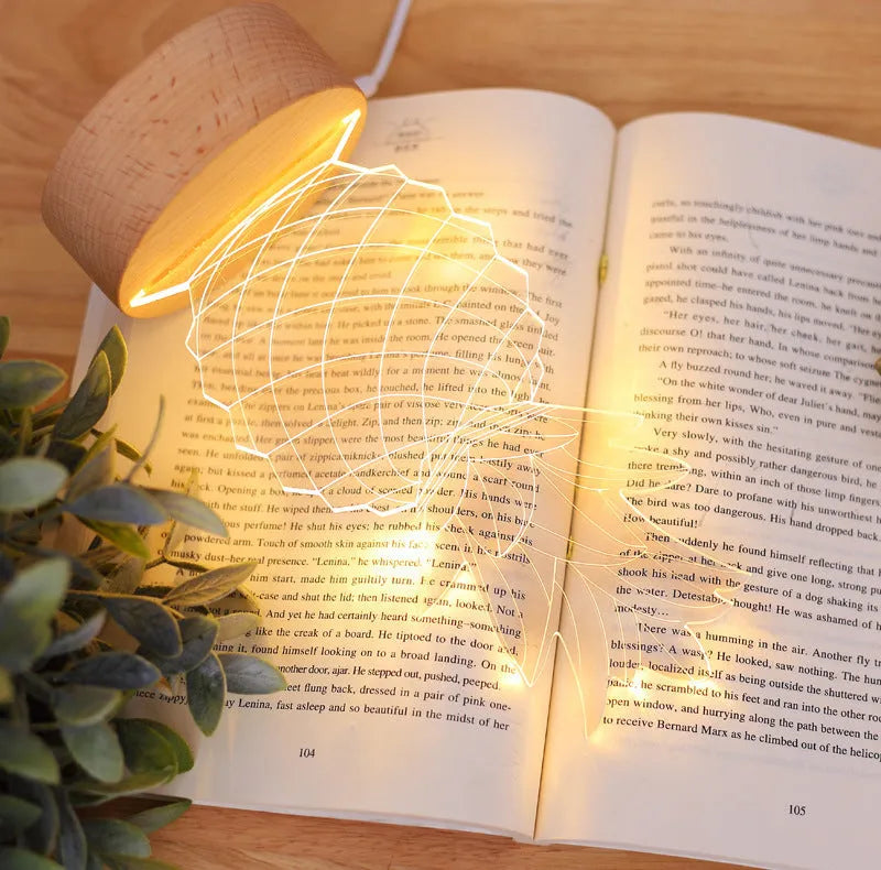 Cartoon pineapple bedside lamp with wood and acrylic materials, dimmable LED, and USB cable, dimensions 24.5x10cm