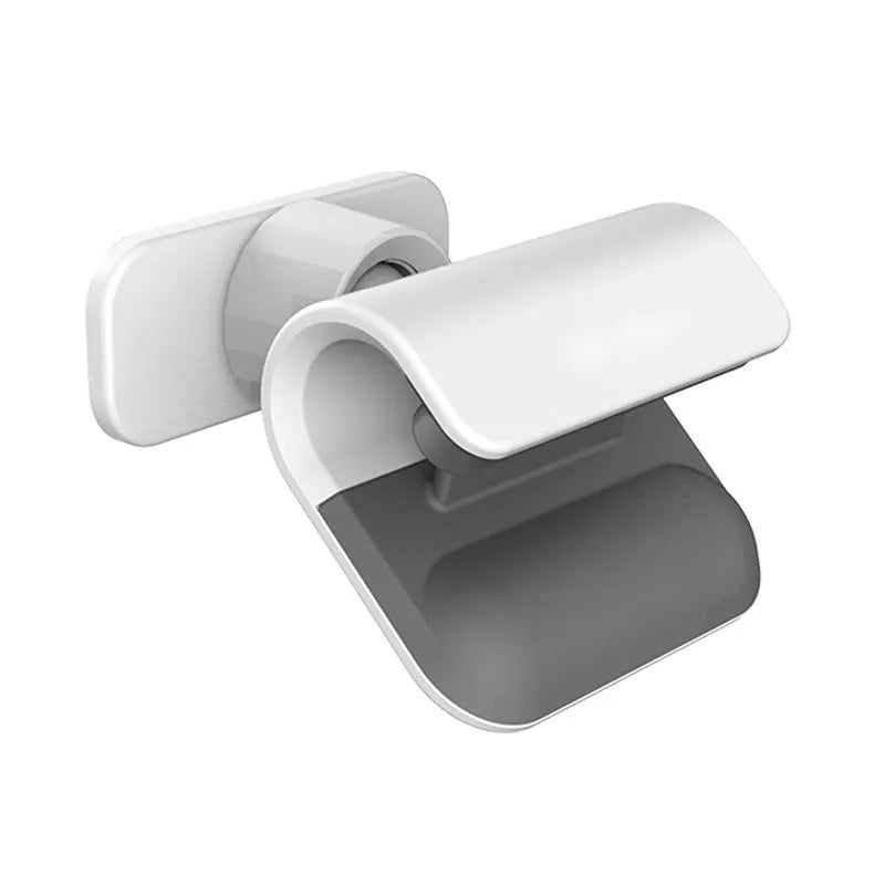 Black universal car phone holder with 360-degree ball joint mounted on a car air vent, holding a mobile phone.