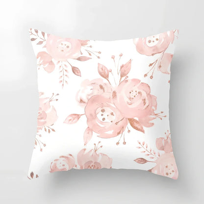 45x45cm pink sofa cushion cover with peach skin fabric texture