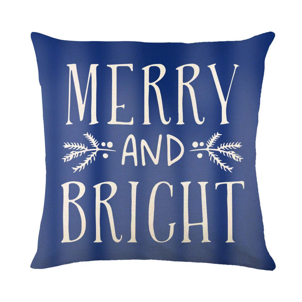 Festive throw pillow covers with various snowflake designs for Christmas home decor