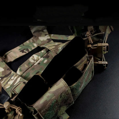 Expandable breathable chest mount vest in American Cordura fabric, available in multiple colours, one size fits all.