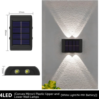 Flower-shaped solar wall lamp with 4 LED bulbs for outdoor garden lighting