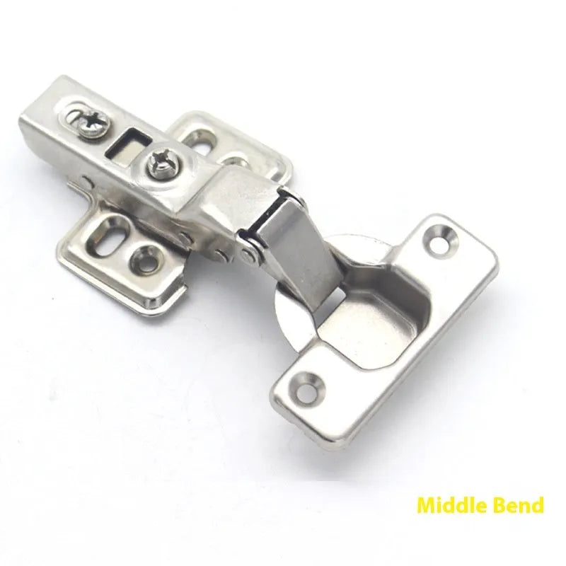 761 cold rolled steel hydraulic hinge with nickel plating showing three bend specifications for cabinet doors