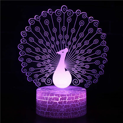 Acrylic 3D touch USB table lamp with colourful lighting on 9.5cm by 4cm ABS base