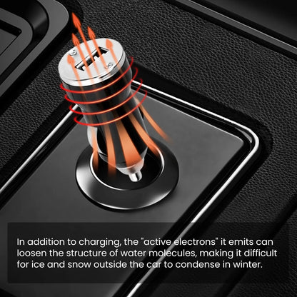 Black portable car snow melting tool with heating cable for deicing vehicle windows