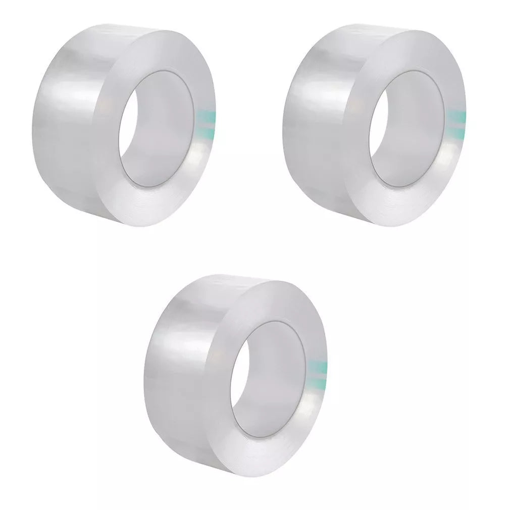 Transparent nano tape with strong adhesive, washable and reusable for various applications