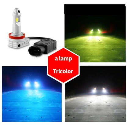 Aluminium LED fog lamp bulb with 6500K white light, compatible with H8 H9 H11 PSX24 PSX26 9005 9006 formats