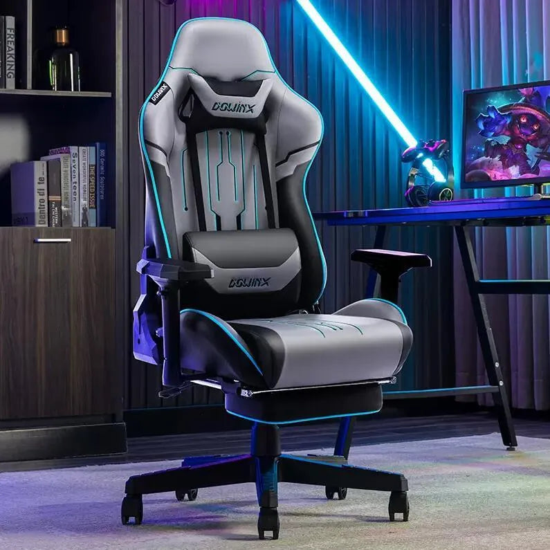 Dowinx LS-6010 black gaming chair with 4D adjustable armrests and metal frame