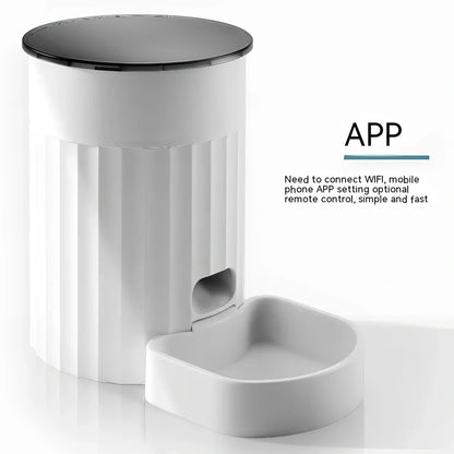 Automatic wifi pet feeder with 3-litre capacity in matcha green colour with digital display