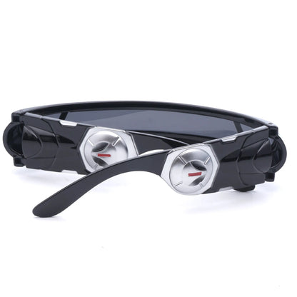 Black frame polarised sports sunglasses with choice of grey, red mercury, or blue mercury tinted lenses