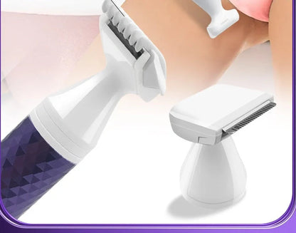 Portable electric razor for women with 5-in-1 functionality for painless hair trimming