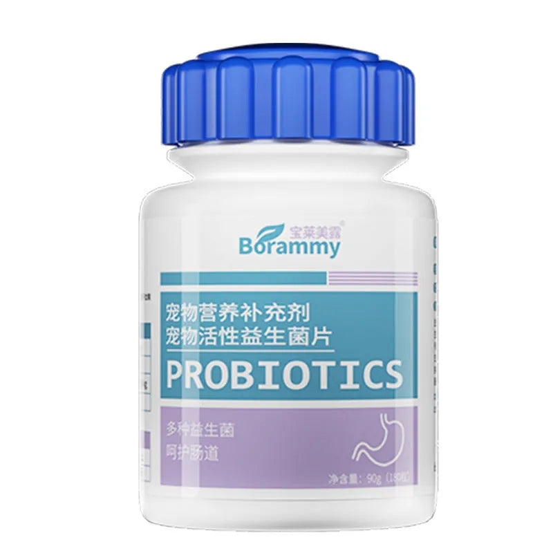Bottle of Pet Active Probiotic Tablets containing 180 tablets for pet digestive health