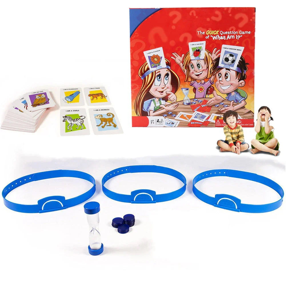 Interactive guessing board game with cards and pieces, perfect for family fun and engaging entertainment