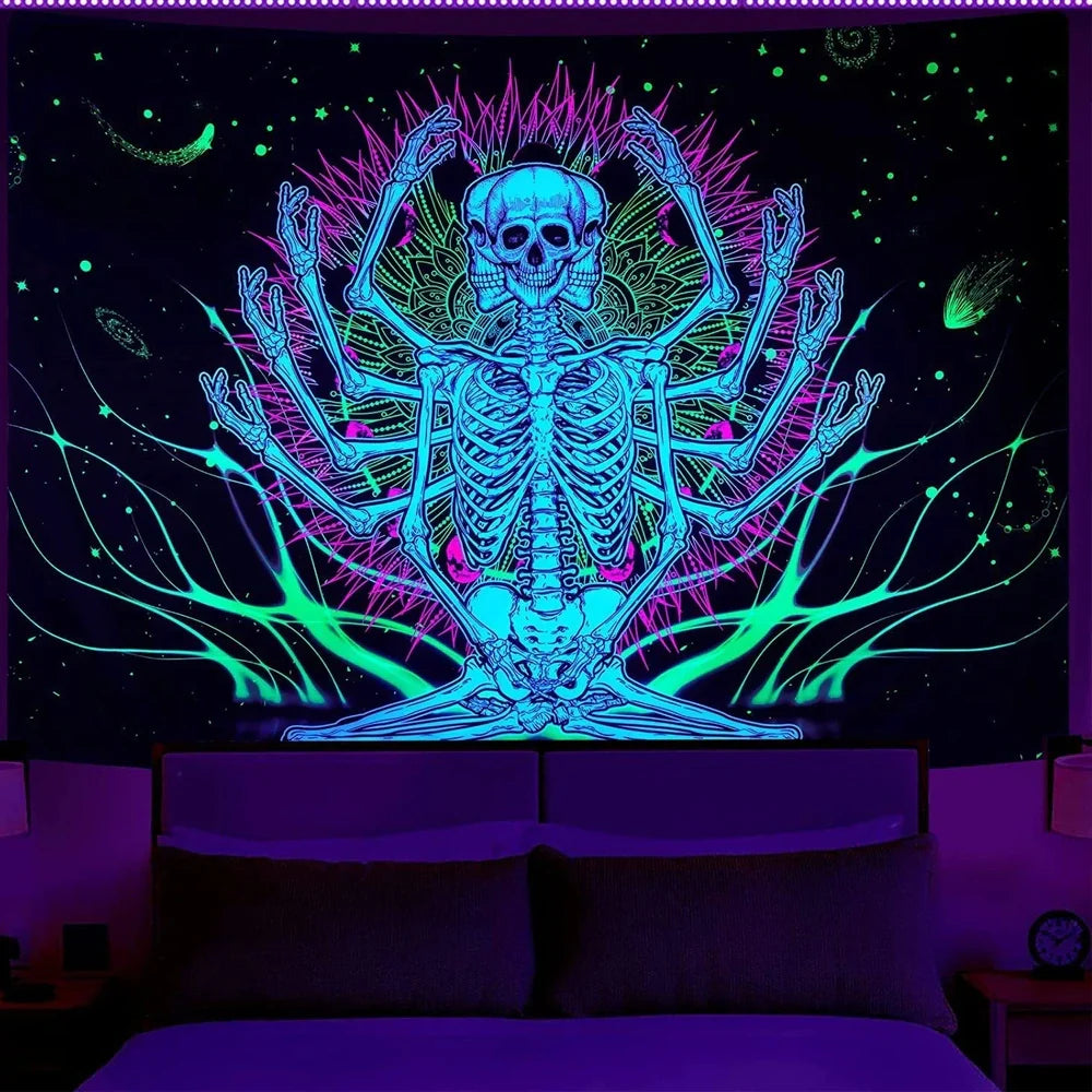 Purple geometric abstraction pattern wall decoration cloth with rectangular shape and machine-woven polyester construction