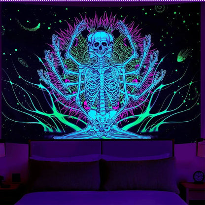 Purple geometric abstraction pattern wall decoration cloth with rectangular shape and machine-woven polyester construction