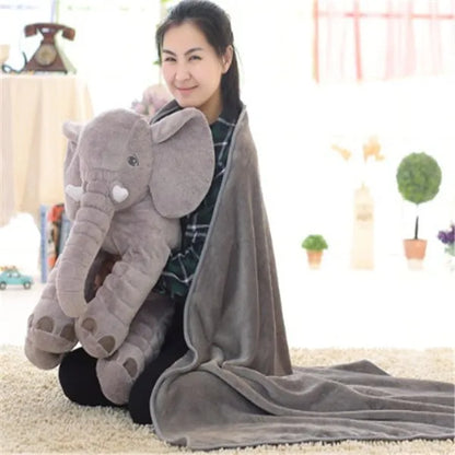 Elephant doll pillow baby comfort sleep toy in short plush with PP cotton filling, 60cm and 40cm sizes