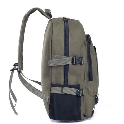 Stylish and durable canvas backpack for men and students, perfect for school, work, or travel.