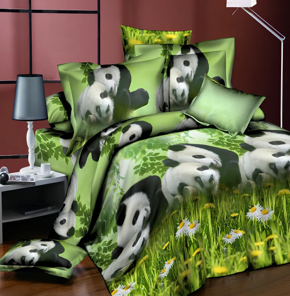Brushed 3D floral pattern four-piece bedding set with quilt cover, sheets, and pillowcases in blue colour