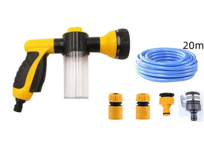 Green high-pressure foam spray gun with adjustable nozzle for car and household cleaning