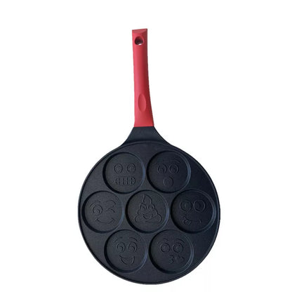 Aluminum alloy seven-hole non-stick breakfast frying pan with non-slip handle