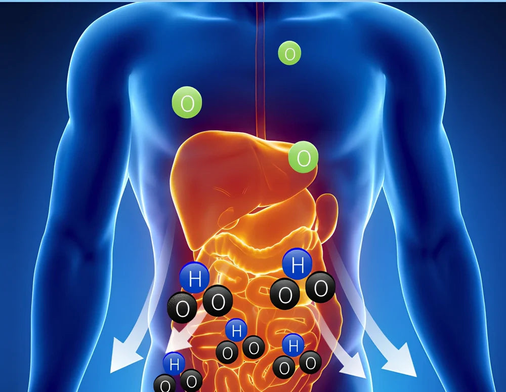 Portable hydrogen water cup in silver with borosilicate glass, showing electrolysis bubbles and romatic light, 3-minute generation