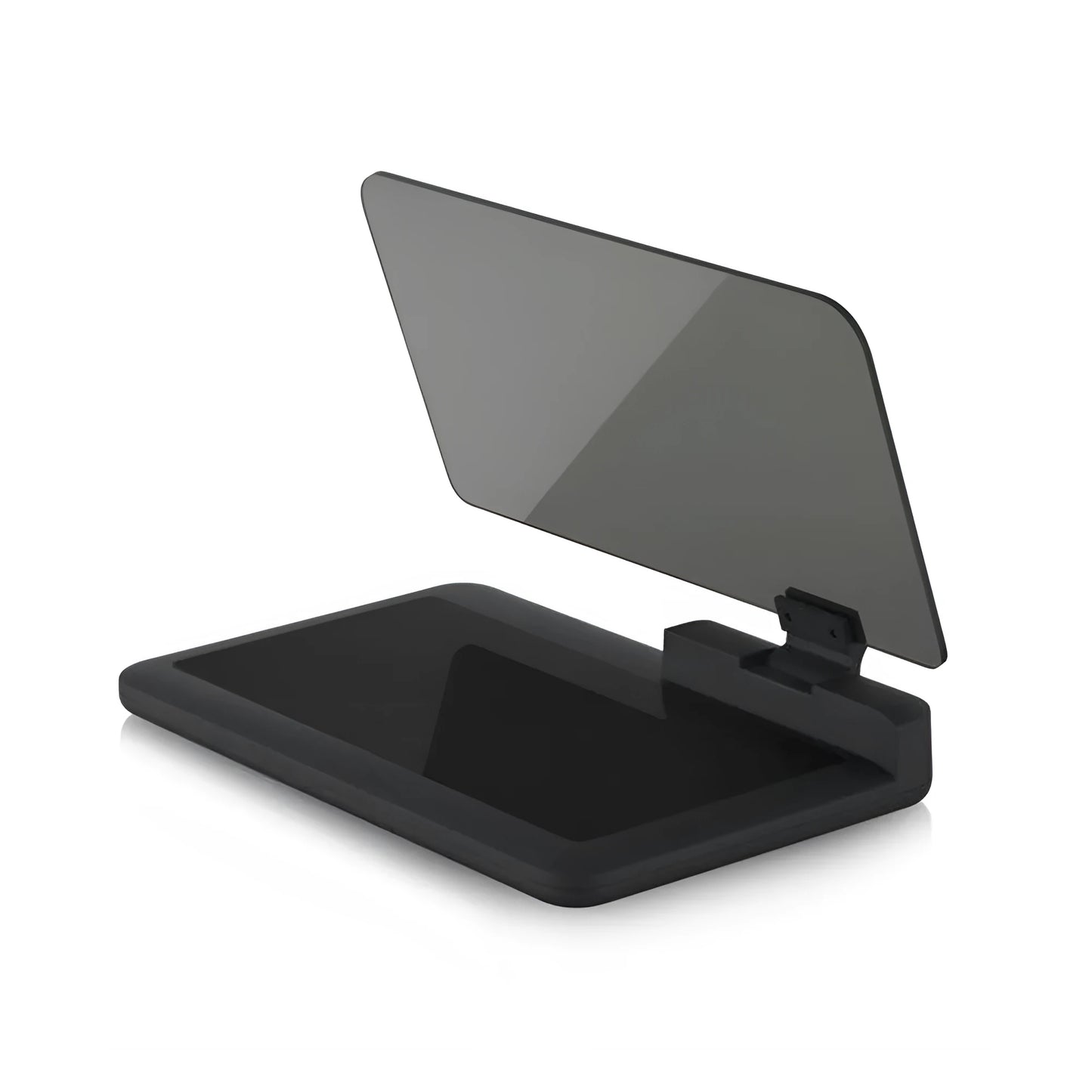 Smartphone navigation projection holder with organic glass panel on car dashboard