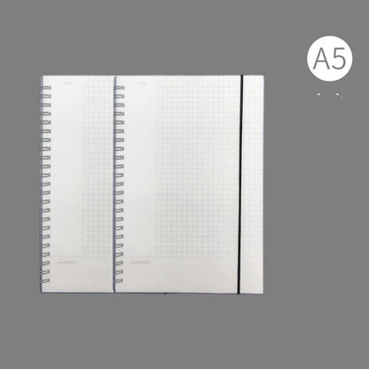 A4 hard PP notebook sub-notepad in simple style, available in A4 A5 B5 with grid lined or lattice pages