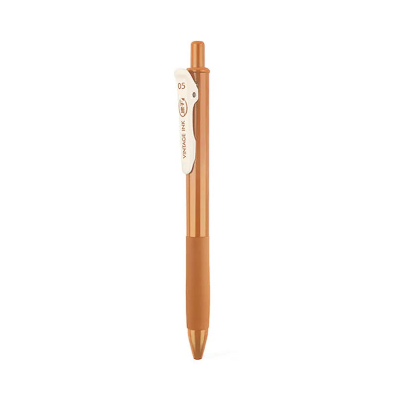 Retro colour gel pen set with plastic barrel and 0.5mm tip in five colour options