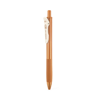 Retro colour gel pen set with plastic barrel and 0.5mm tip in five colour options