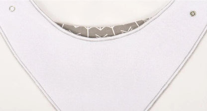 Stylish baby bibs and burp cloths featuring trendy arrow, wave, and triangle designs in soft, absorbent cotton
