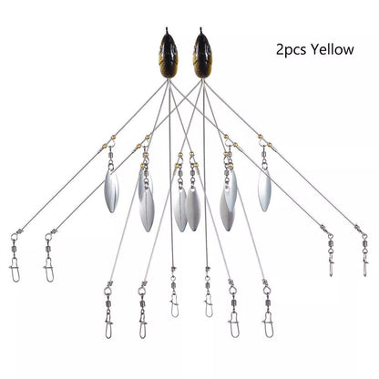 Bassdash Umbrella Fishing Lure with 5 swivels and metal sequins for enhanced fish attraction