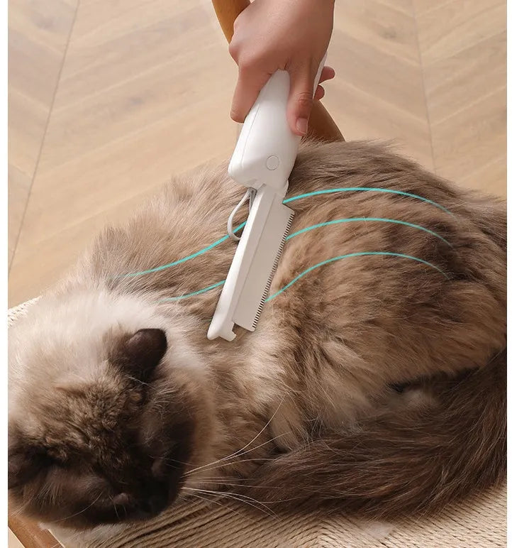 Pet grooming brush for dogs and cats in ABS plastic with bristles for removing loose hair and detangling