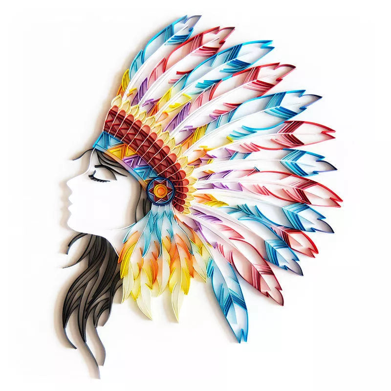 Handmade quilted paper painting set with animal themes and crafting tools