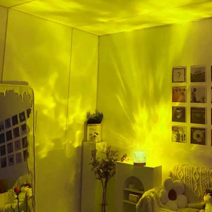Crystal Lamp Water Ripple Projector with acrylic lampshade and LED light