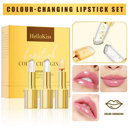 Gilding lipstick with warm colour-changing effect in standard 3.5g anti-smudge formulation
