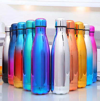 Stainless steel thermal water bottle with 500ml capacity and vacuum insulation technology