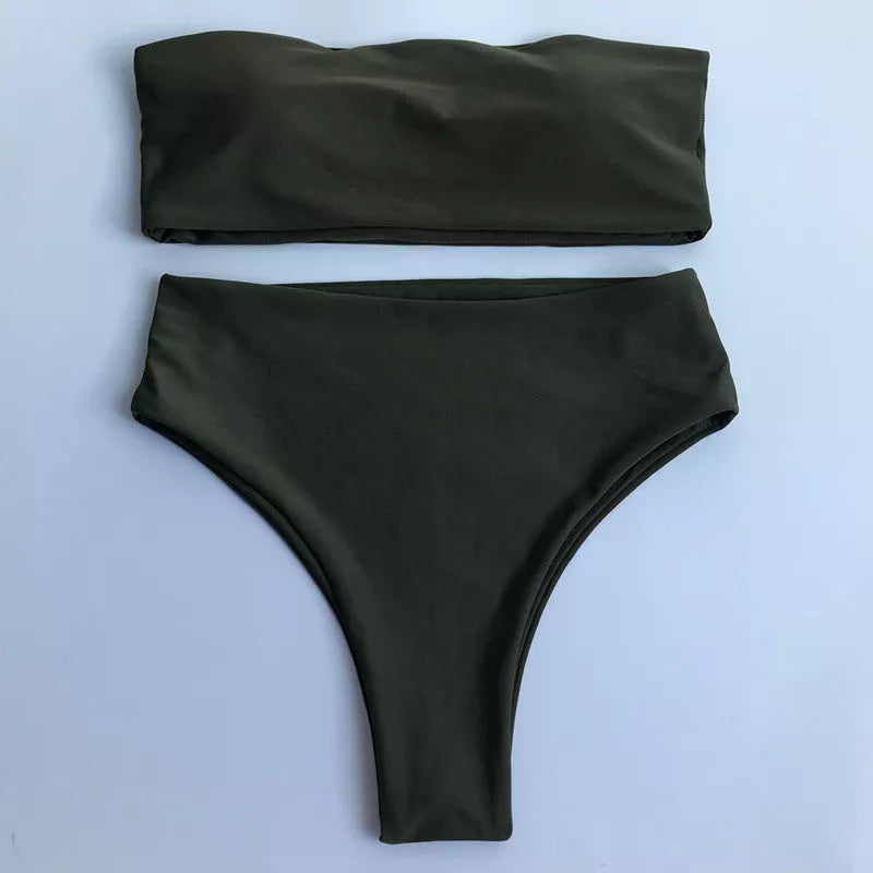 Summer swimwear bikini in various colors with quick-dry fabric and backless design