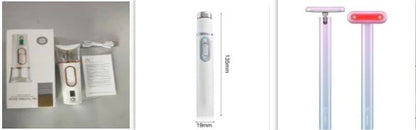 Portable blue light therapy acne and wrinkle remover pen with white body and blue light