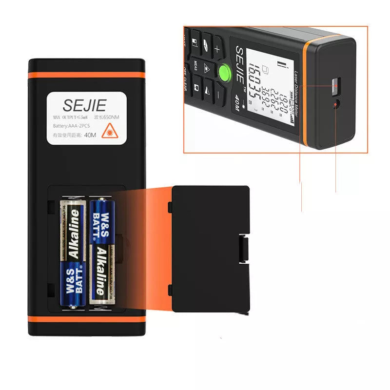 Handheld Laser Rangefinder with 40m measuring range and ±1.5mm accuracy