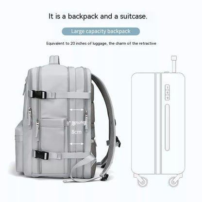 Expansion Backpack with Dry Wet Separation in Light Gray