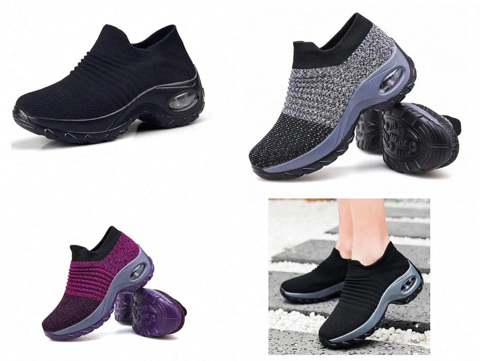Stylish and comfortable dancing shoes with mesh upper, wedge heel, and waterproof platform