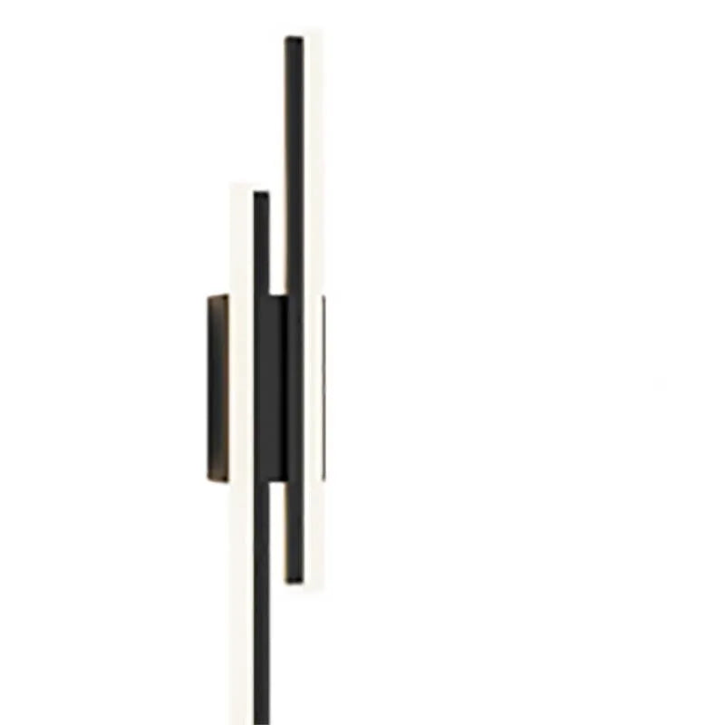 Scandinavian minimalist LED wall light with acrylic shade and adjustable arm in black or gold finish.